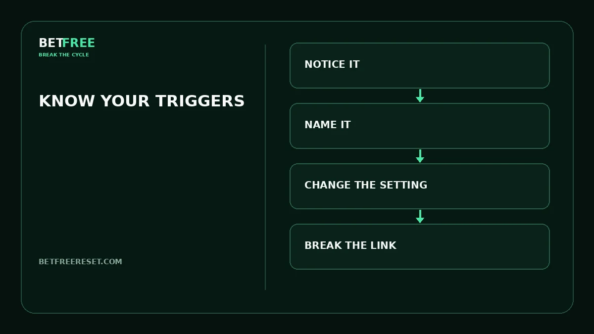 BETFREE illustration for the article “Gambling Triggers: Learn What Pulls You Back In”.