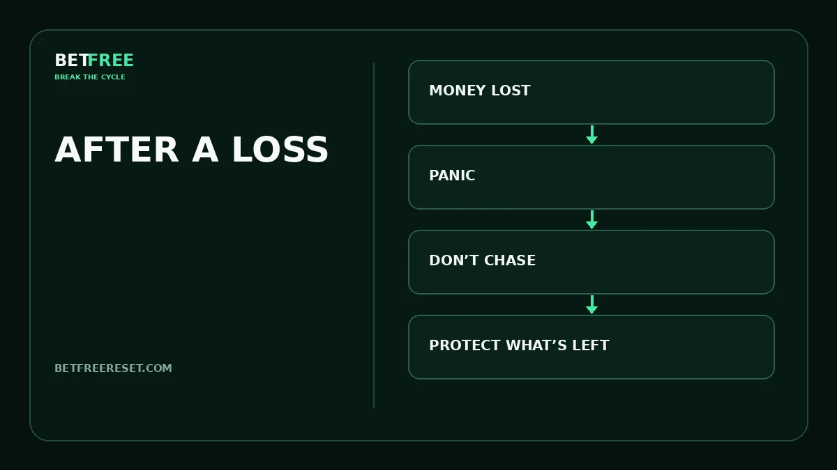 BETFREE illustration for the article “I Lost Money Gambling: What to Do Next”.
